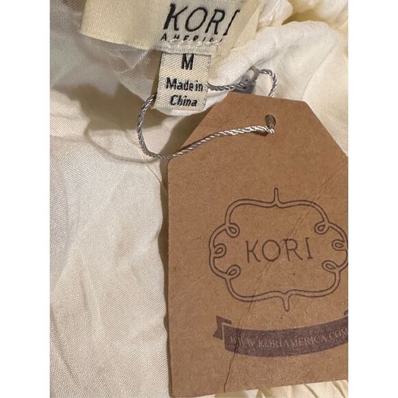 NEW WITH TAGS WOMEN SIZE MEDIUM NWT KORI ROMPER FLOUNCY RUFFLE HEM Cream Small K - Picture 5 of 5